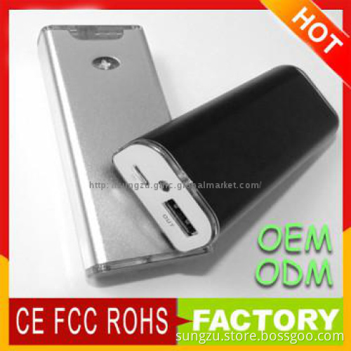 External power bank portable battery charger/5200mah mobile charger